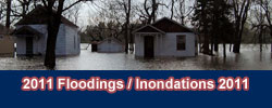 Inondations de la rivi�re Richelieu, r�gion de St-Jean-sur-Richelieu,QC